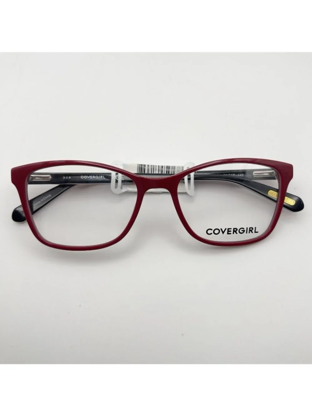 Covergirl CG0484 066 Shiny Red Women Full Square Eyeglass Frame 52-17-140